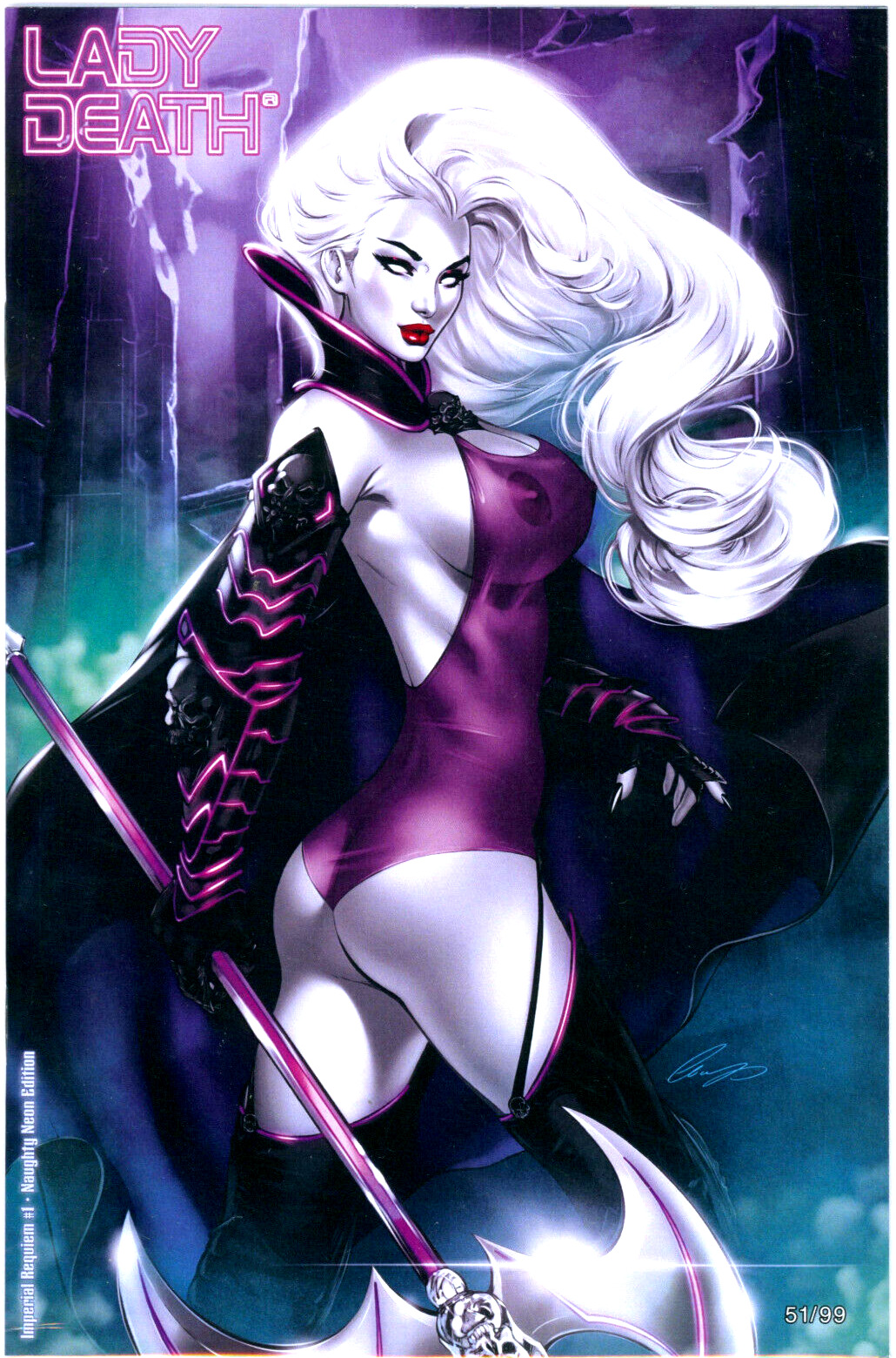 Lady Death Imperial Requiem #1 Chatzoudis Neon Edition Coffin Comics /99