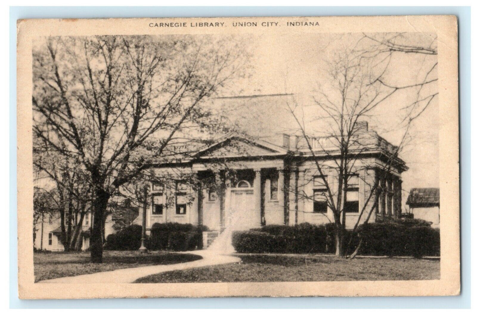 Carnegie Library Union City Indiana Artvue Vintage Antique Postcard