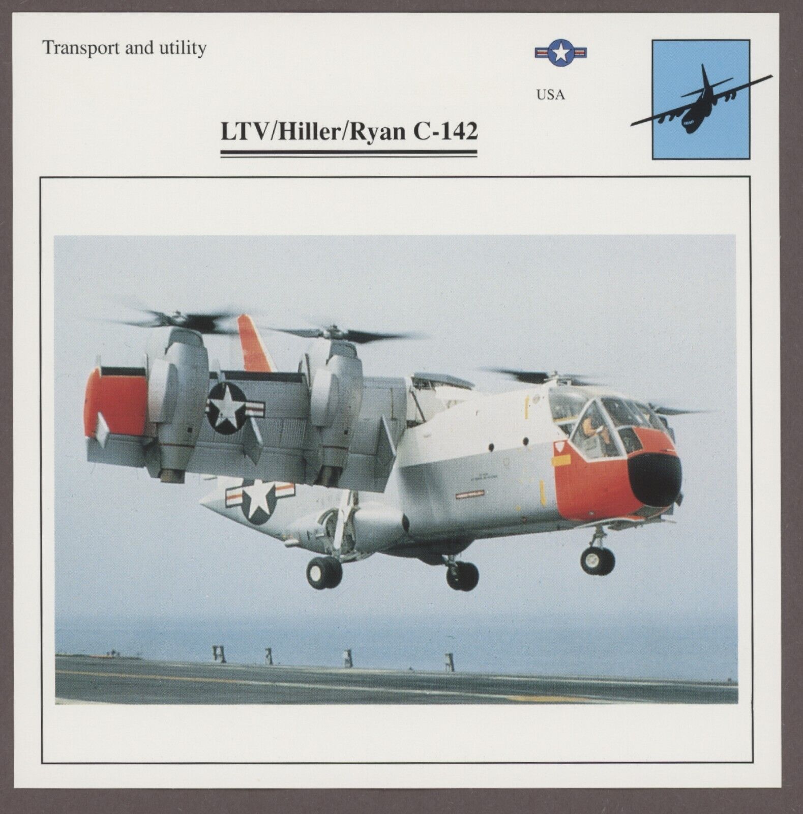 LTV Hiller Ryan C-142 Warplanes Military Air Edito Service Card USA