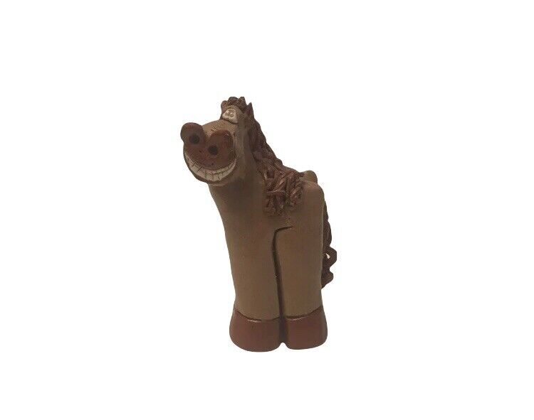 Clay Horse Sculpture Signed Hicks