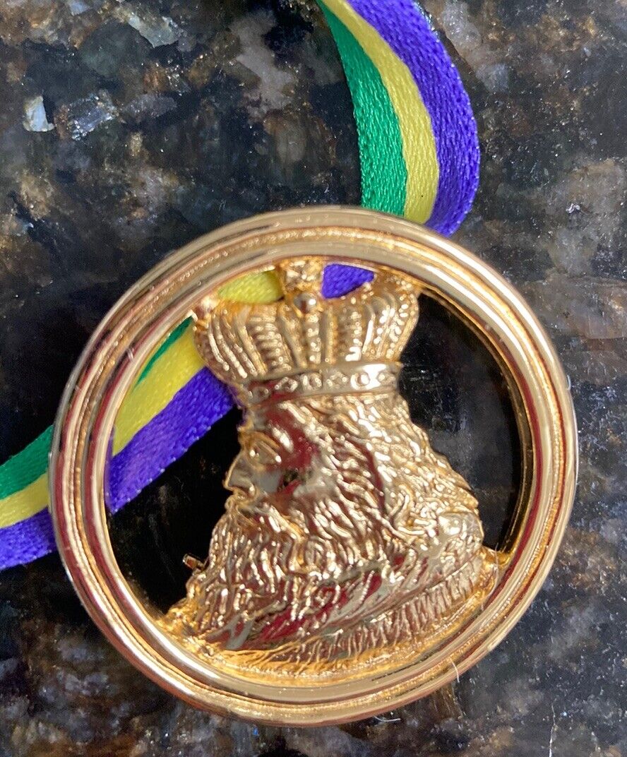 Rare Krewe Of Rex 2017 Goldtone Kings Pin Or Pendant Necklace