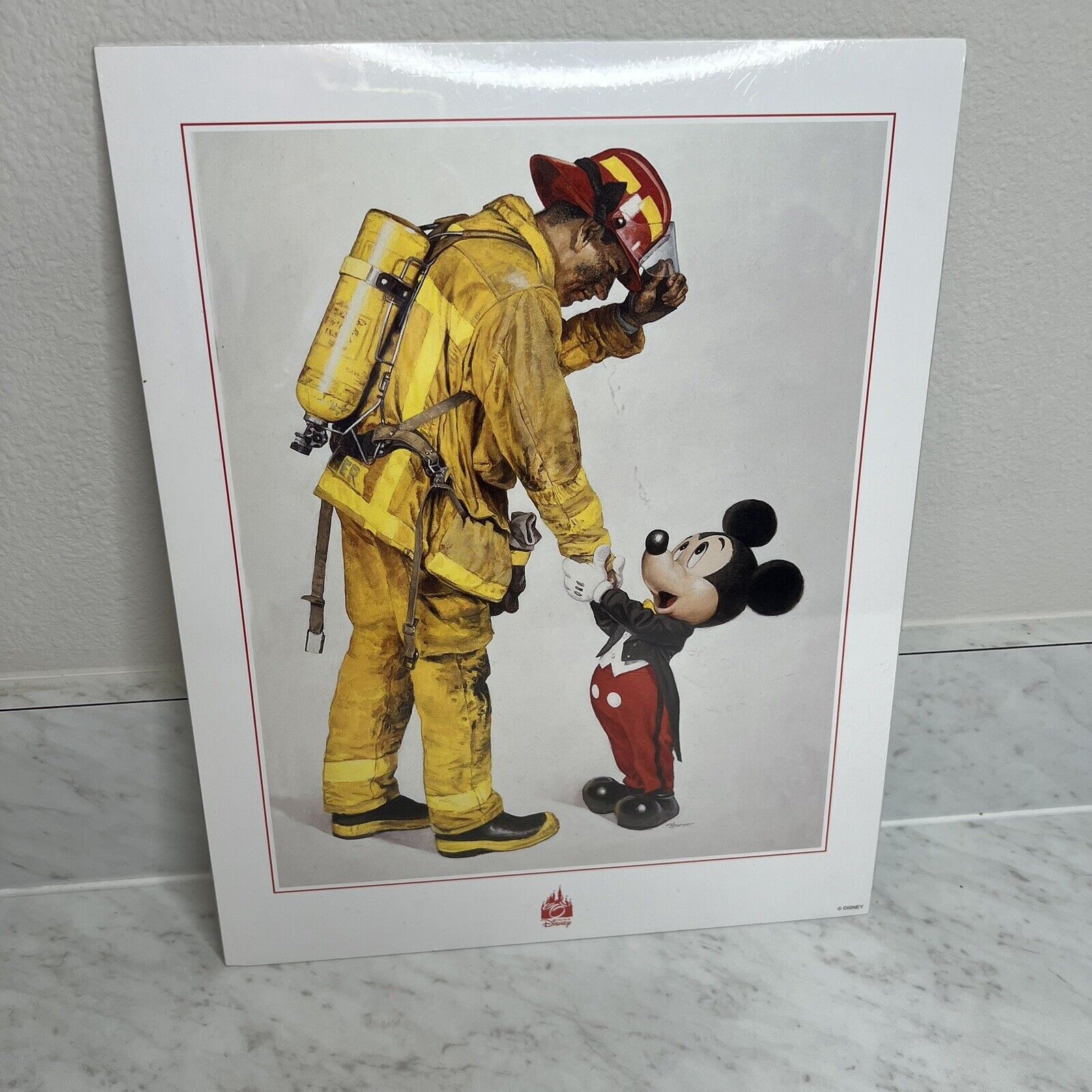 NEW SEALED Disney Mickey Tribute To Firefighters Art Print 11 x 14 Charles Boyer