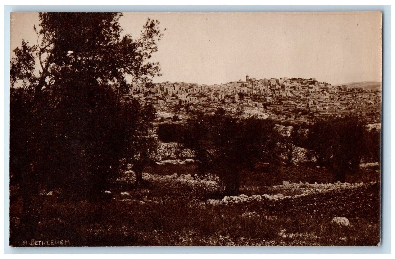 c1910's Bethlehem Israel Palestine City Scape View Antique RPPC Photo Postcard