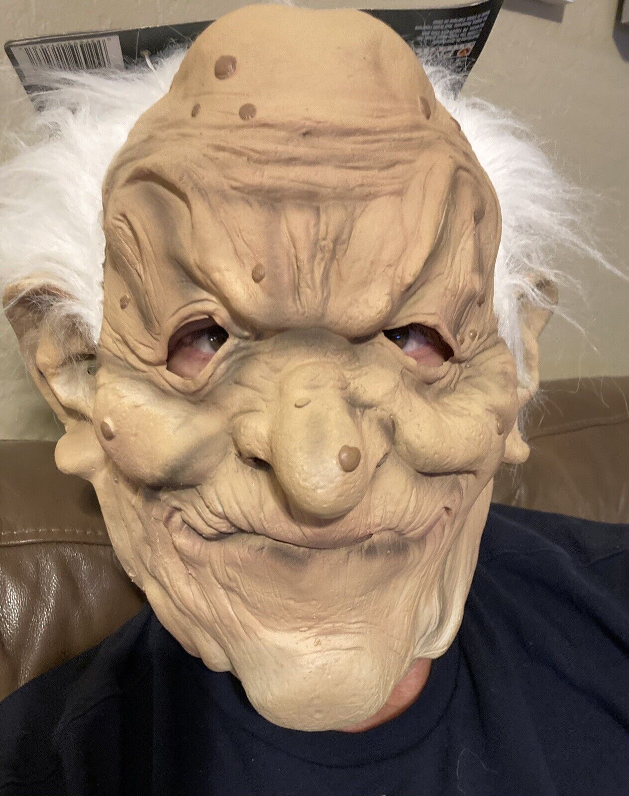 NEW Halloween Ghastly Geezers Latex Mask Old Man Warts White Hair Costume