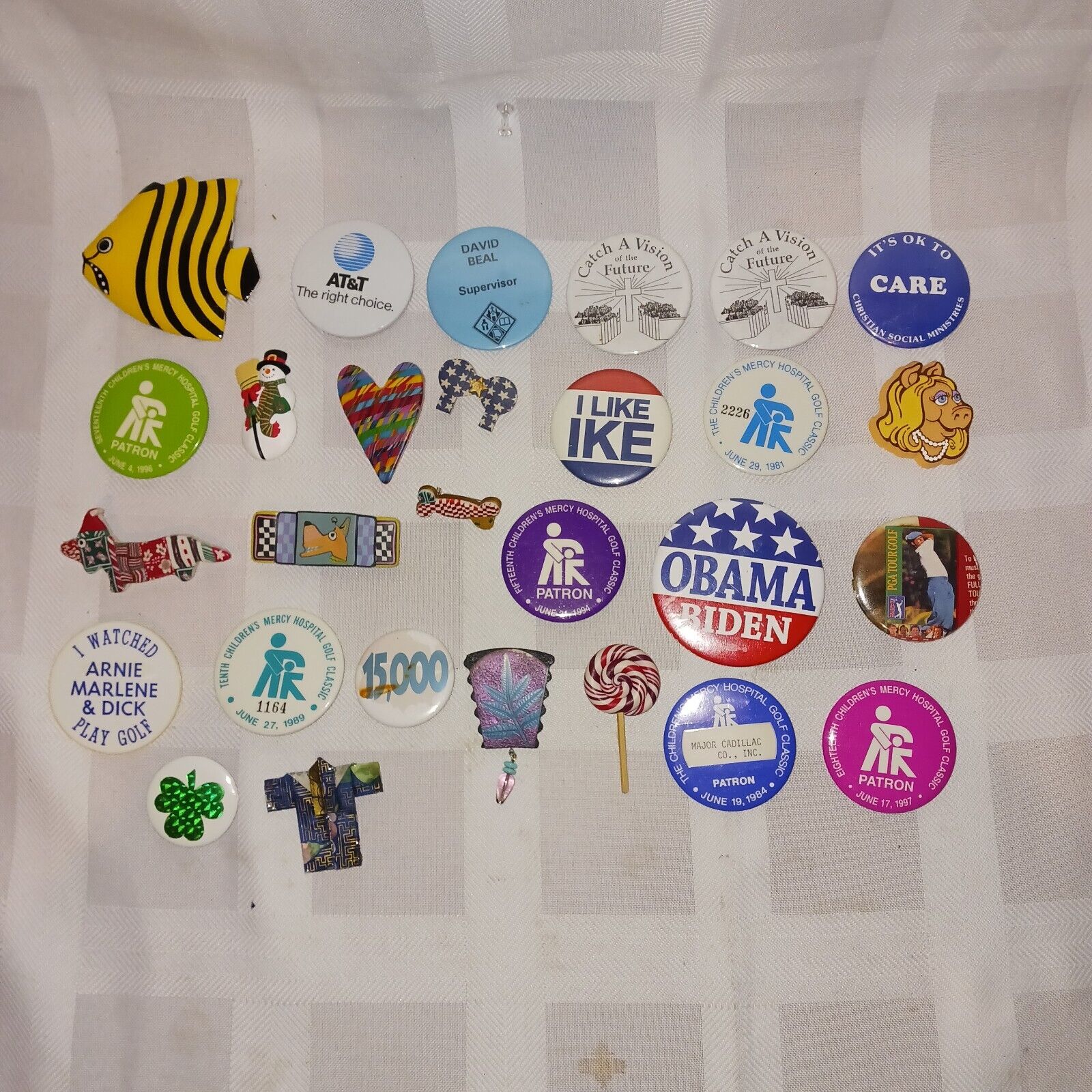 Lot of 28 Vintage to Now Pinback Pins