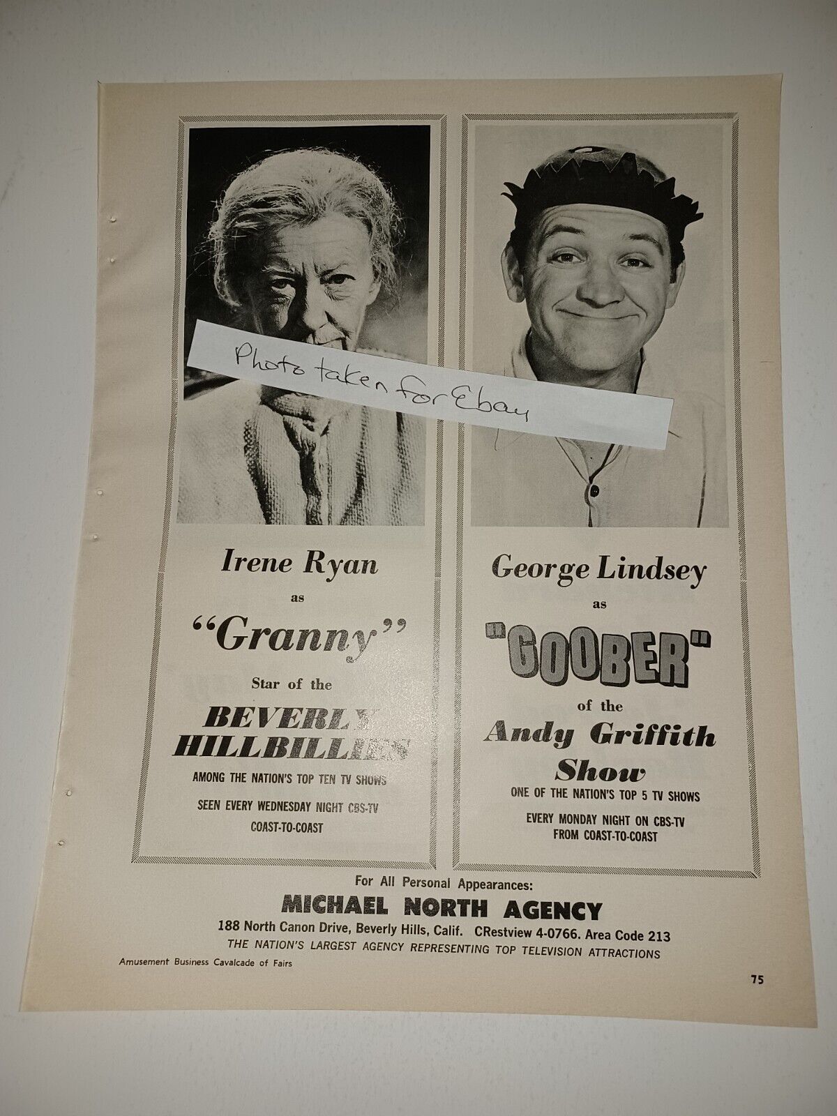 Richard Long, Donna Douglas, Irene Ryan 1967 8x11 Magazine booking Ad