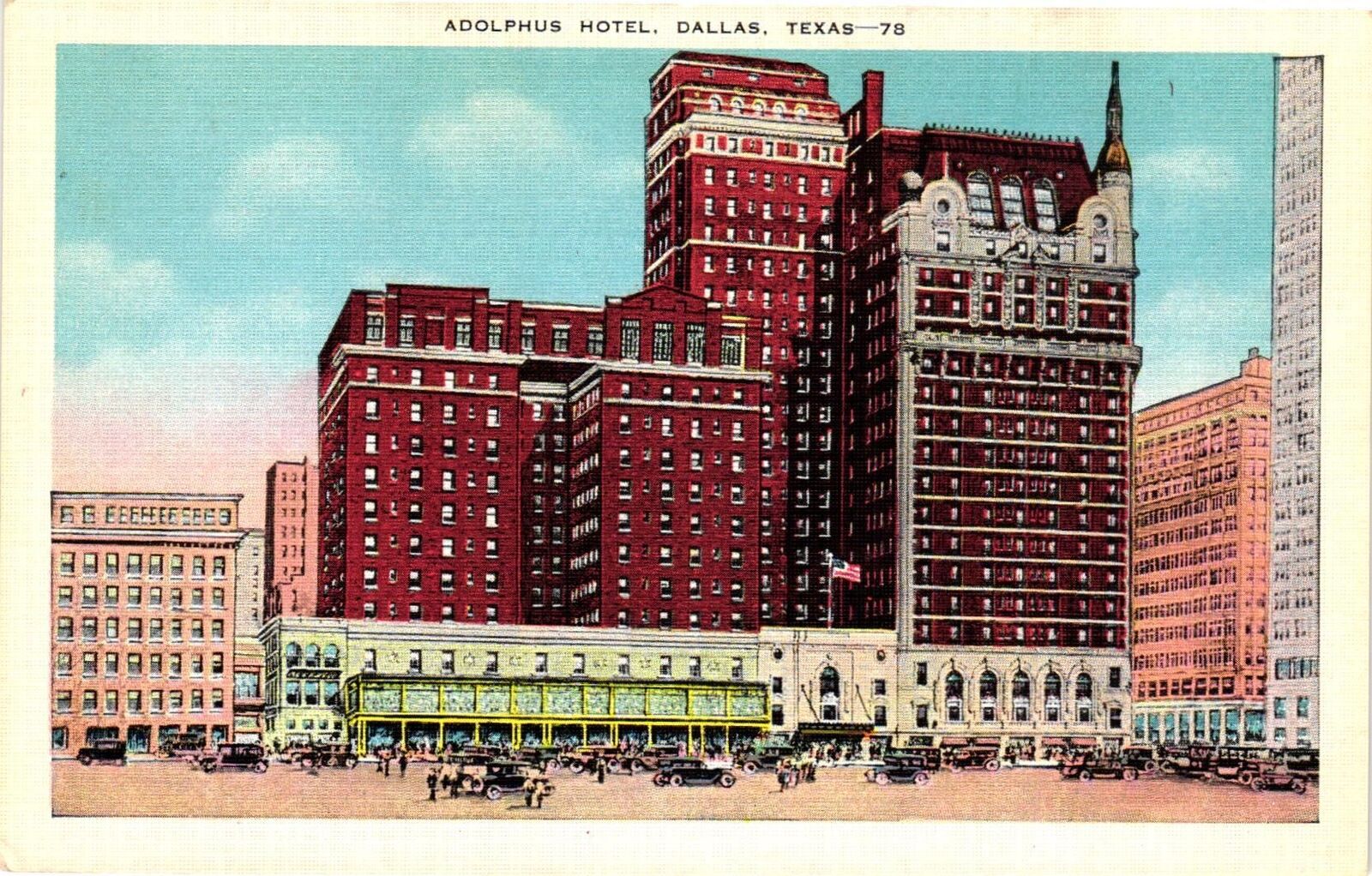 Vintage Postcard- ADOLPHUS HOTEL, DALLAS, TX.