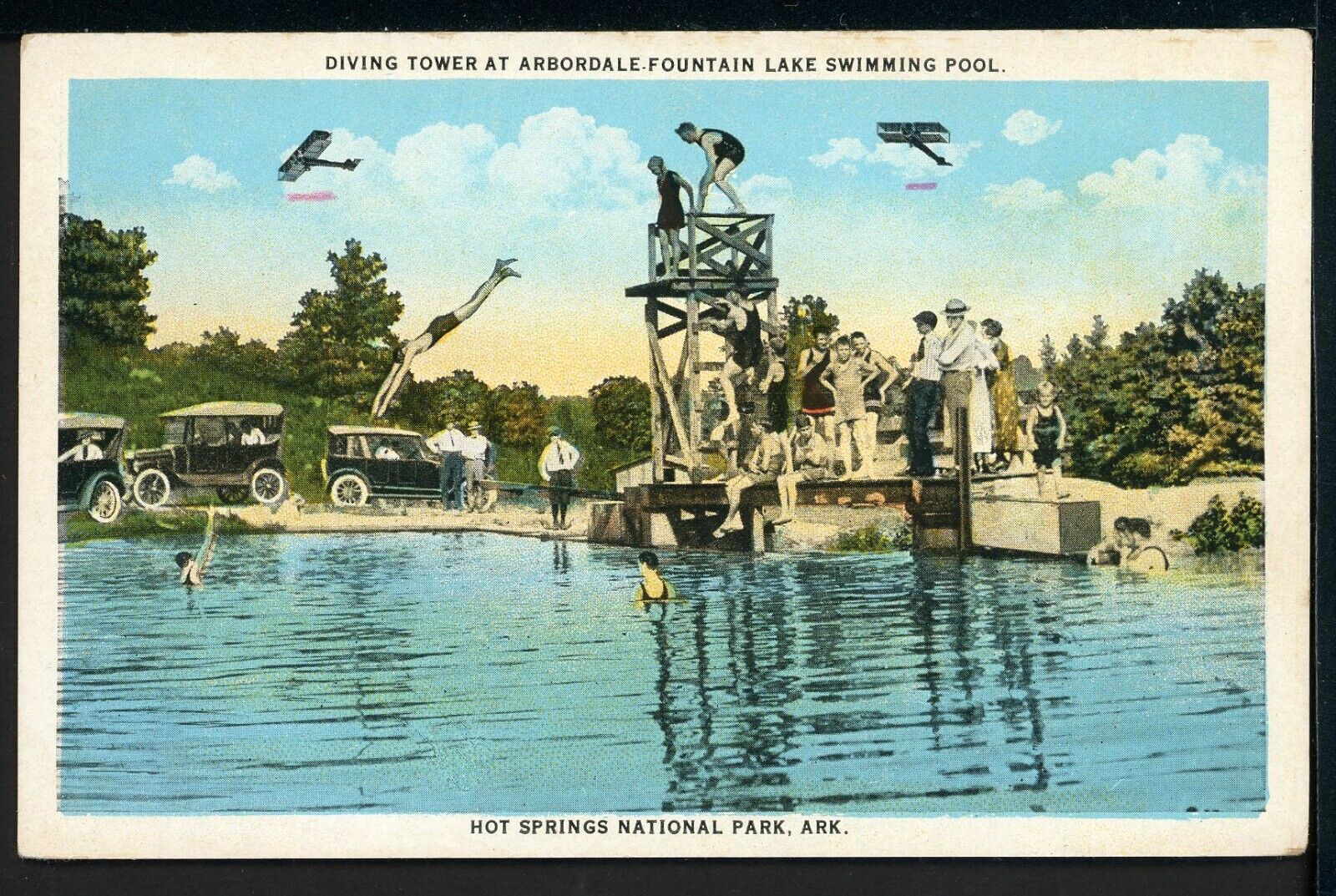 Early Arbordale Fountain Lake Hot Spirings AR Historic Vintage Postcard M1544a
