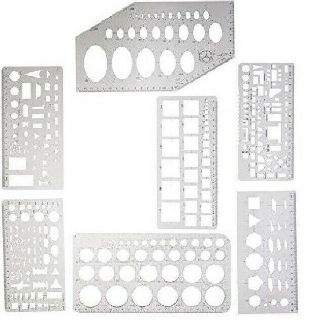 8 Piece Stencil Templates For Cabochon, Lapidary- Assorted Shapes