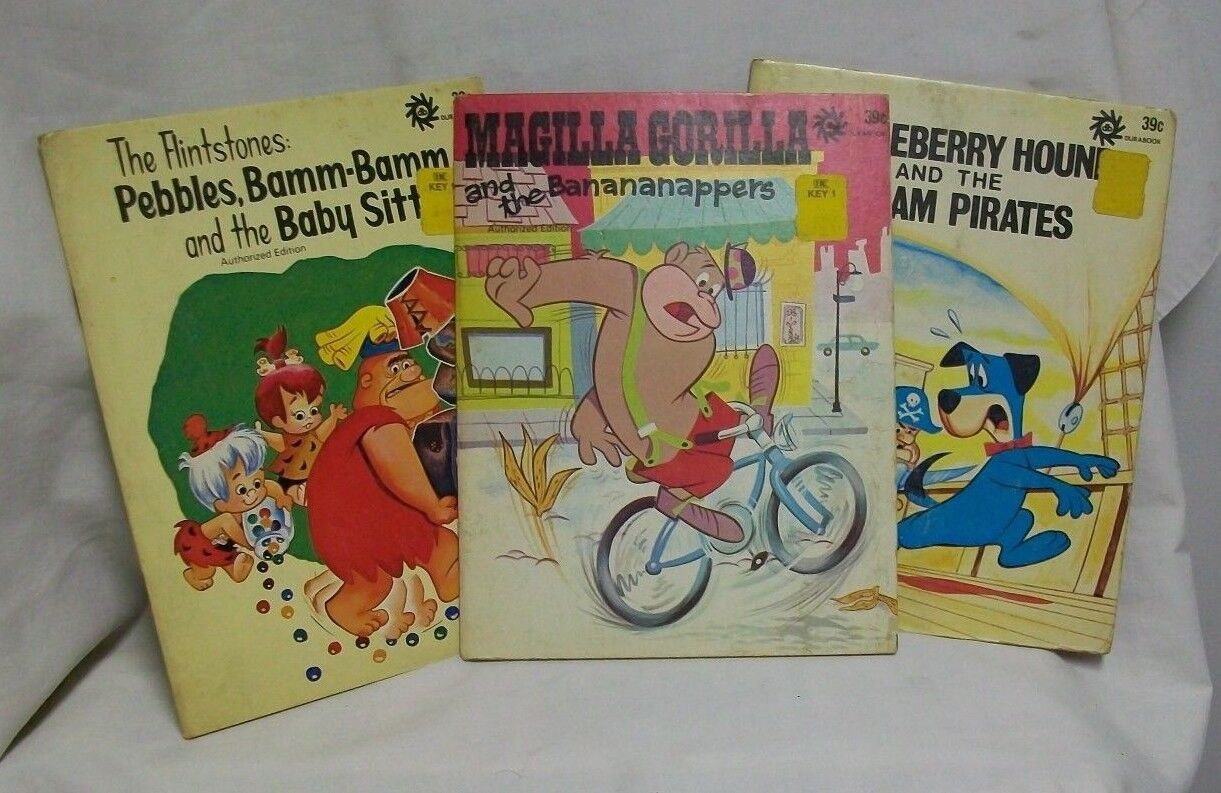 Vintage DuraBooks from Hanna-Barbera - Flintstones, Magilla, Huckleberry Hound