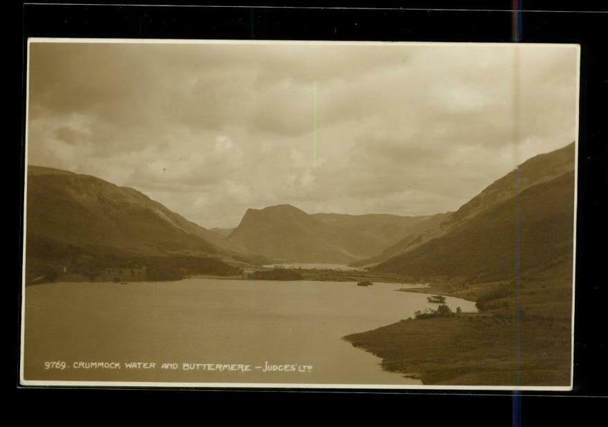 Vintage RPPC UDB Travel Postcard Crummock Water and Buttermere United Kingdom