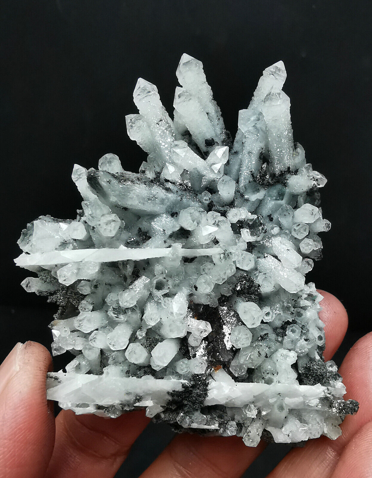 55g  Natural Helvite & Quartz Crystal Matrix Mineral Specimen Inner Mongolia