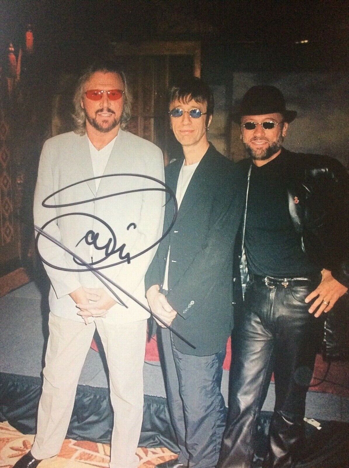 BARRY GIBB BEE GEES SIGNED PHOTO 8-10 COA 