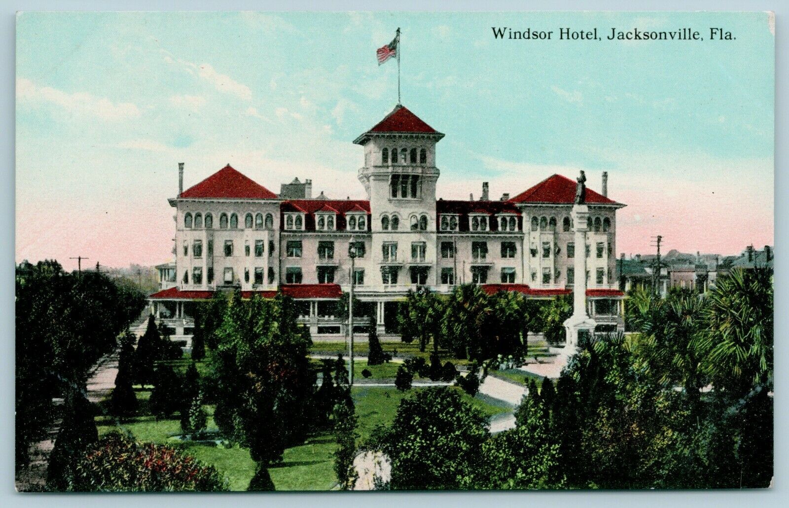 Jacksonville FL~Windsor Hotel Close Up~Confederate Monument~Artistic Series~1910