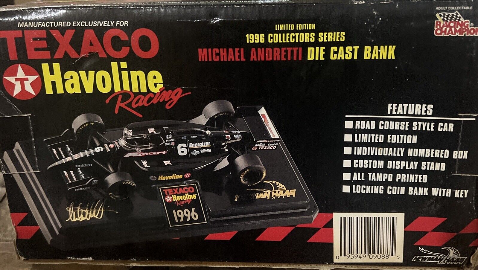 VTG 1996 Texaco 1:24 Havoline Indy Racing Car Michael Andretti Die-Cast Bank
