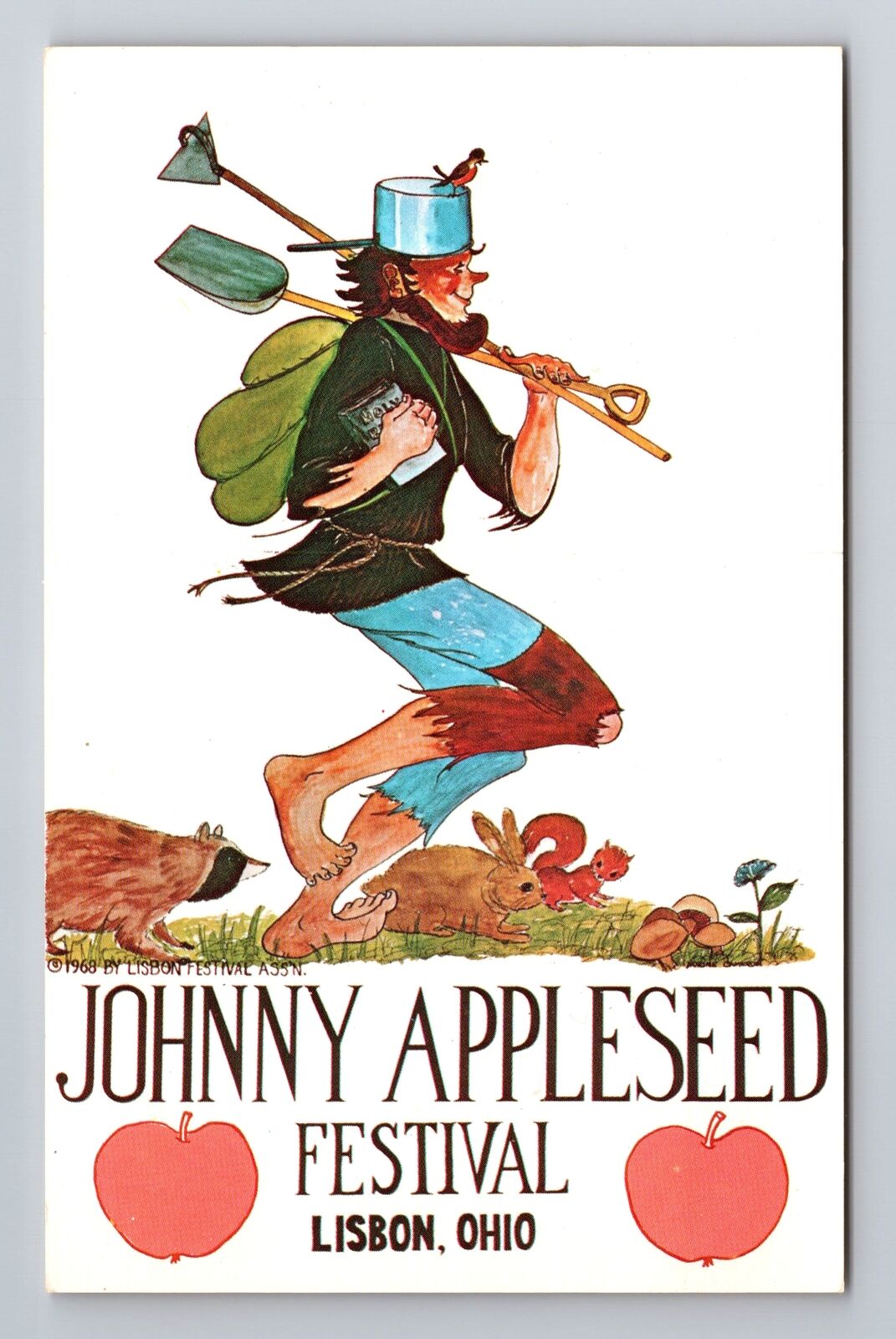 Lisbon OH-Ohio, Johnny Appleseed Festival, Antique, Vintage Souvenir Postcard