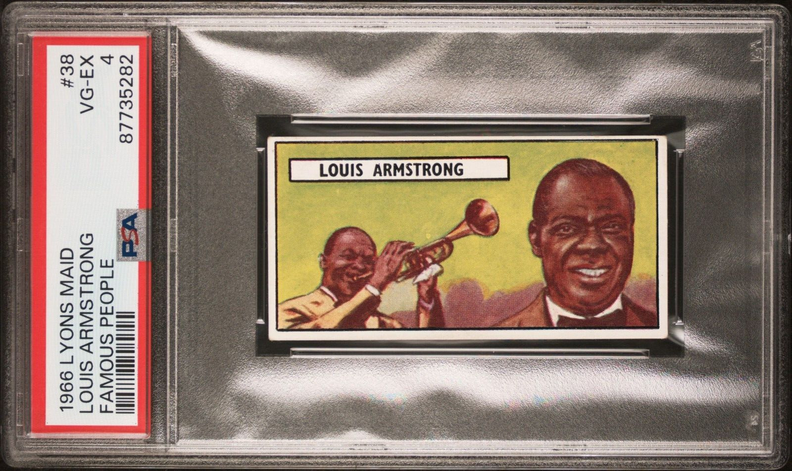 1966 LOUIS ARMSTRONG Lyons Maid Ice Cream Card #38 PSA 4