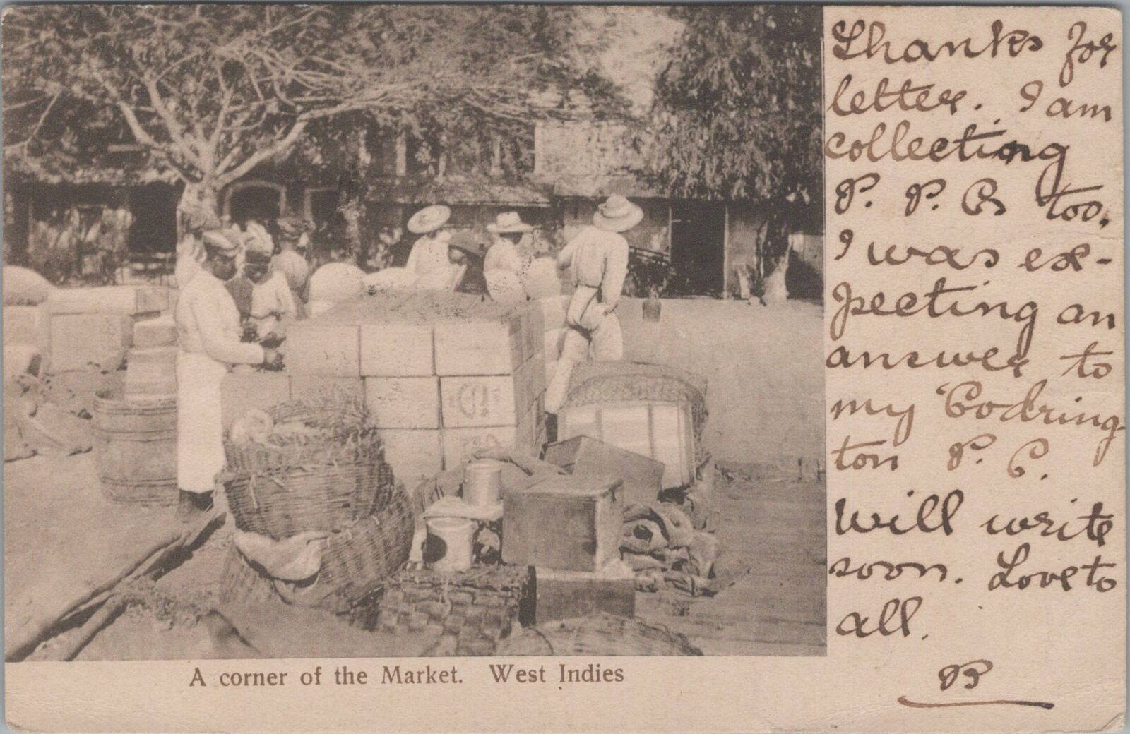 Postcard A Corner of the Market West Indies 