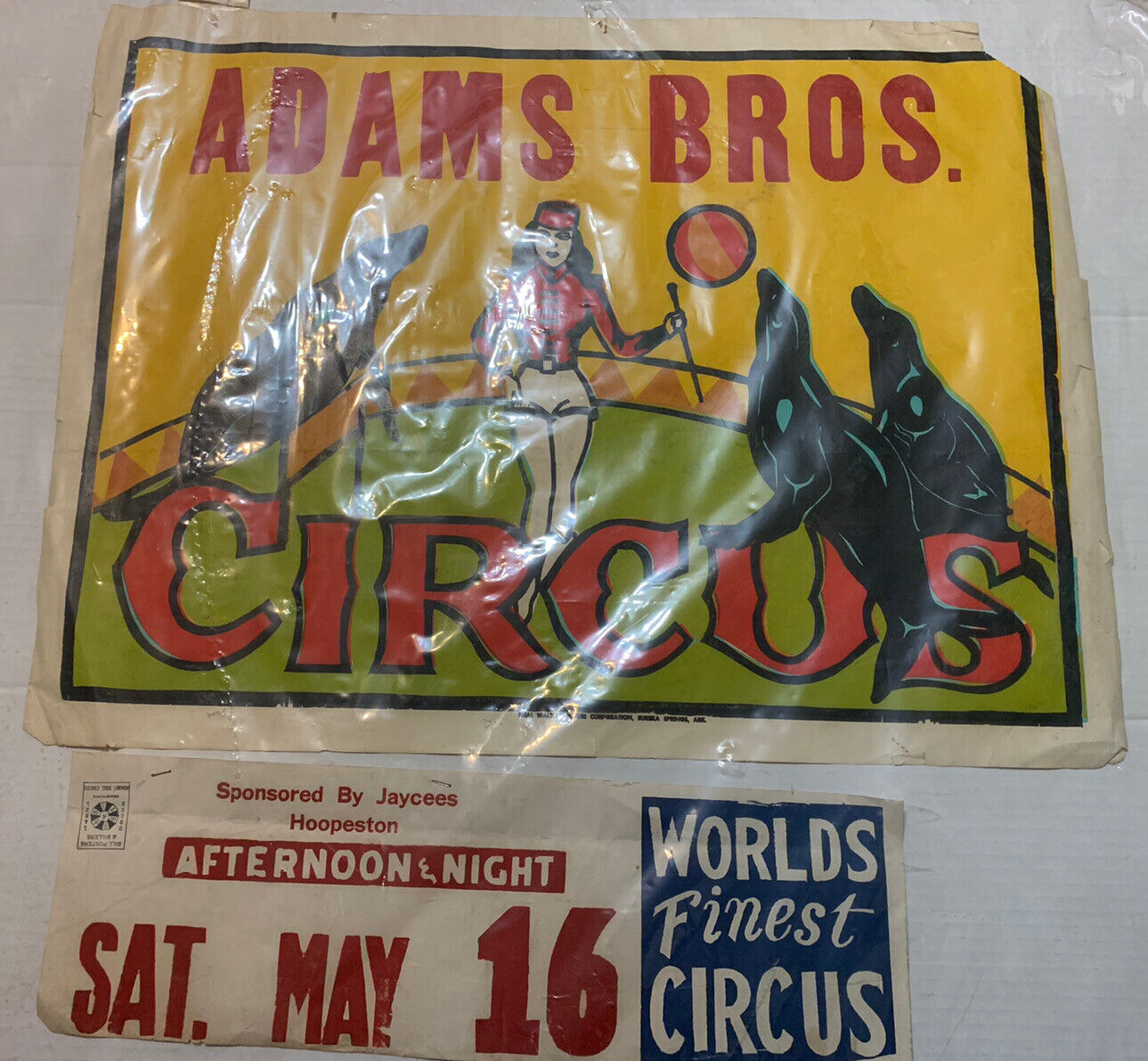 Set Of 2 - Antique Adams Bros. Circus Posters Poster Set