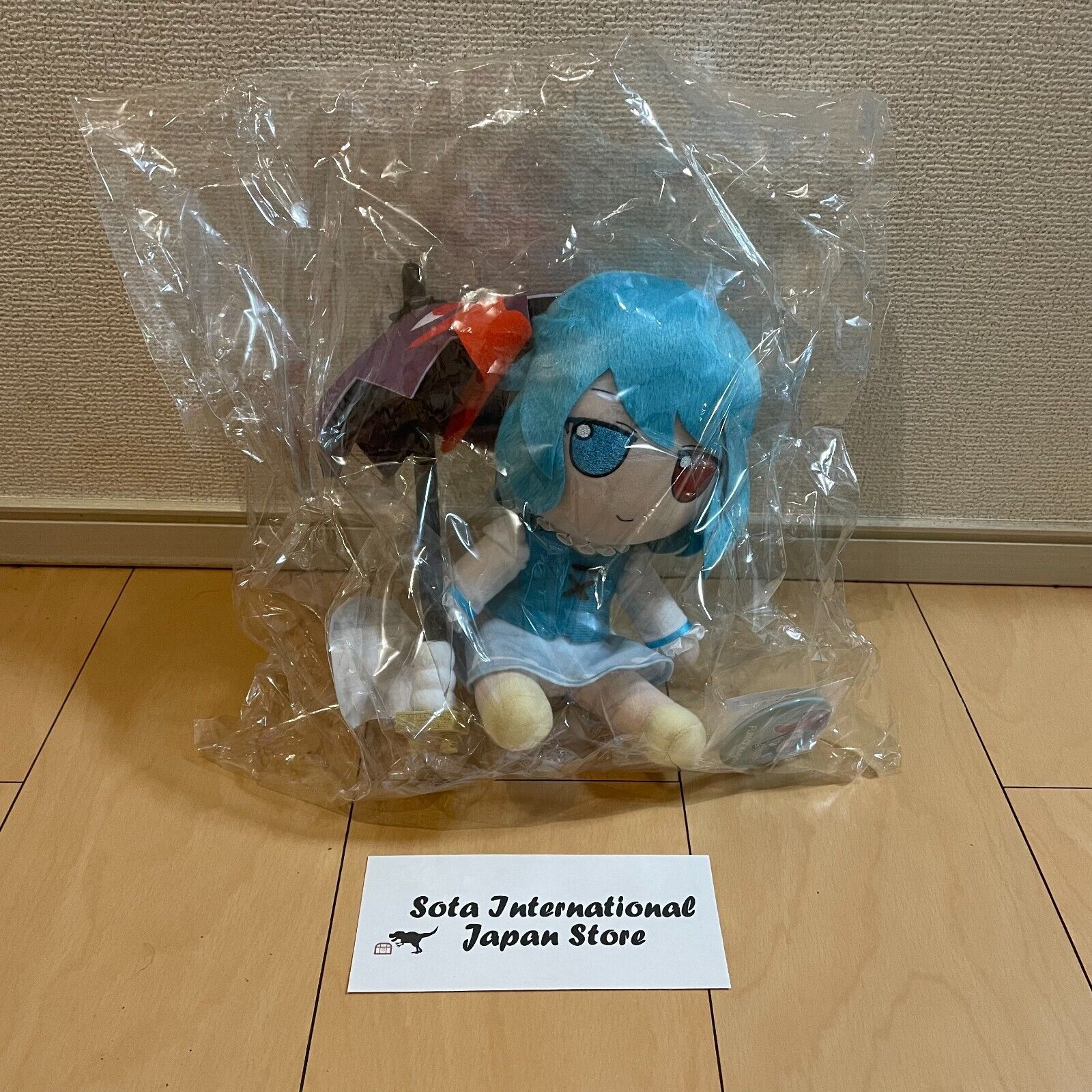 PSL TOUHOU PROJECT Fumo Fumo Tatara Kogasa Plush Doll Gift Badge Set NEW in HAND