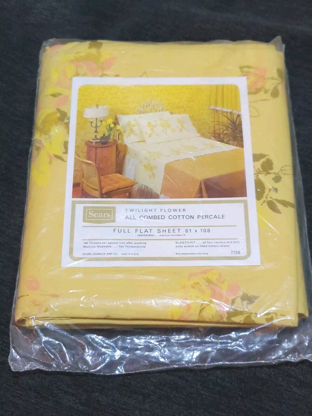 Vintage Full Flat Bed Sheet 81x108 Percale NOS