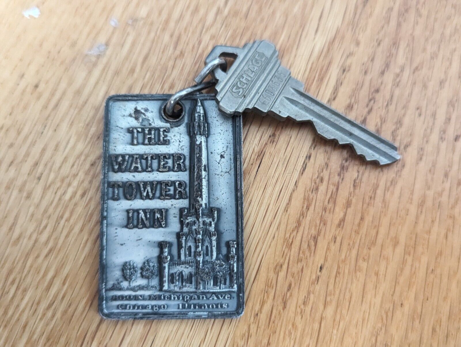 ANTIQUE Water Tower Inn Hotel Key Chicago Illinois COLLECTIBLE C8