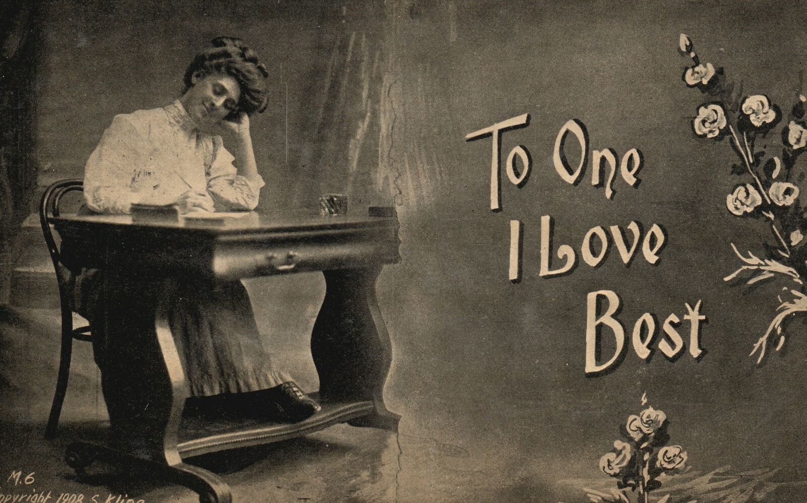 Vintage Postcard 1908 The One I Love Best Woman In The Piano Thinking About Some