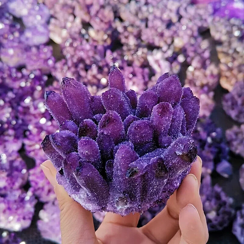 310g+ New Find Dark Purple Phantom Cluster Crystal Geode Specimen Ornament Decor