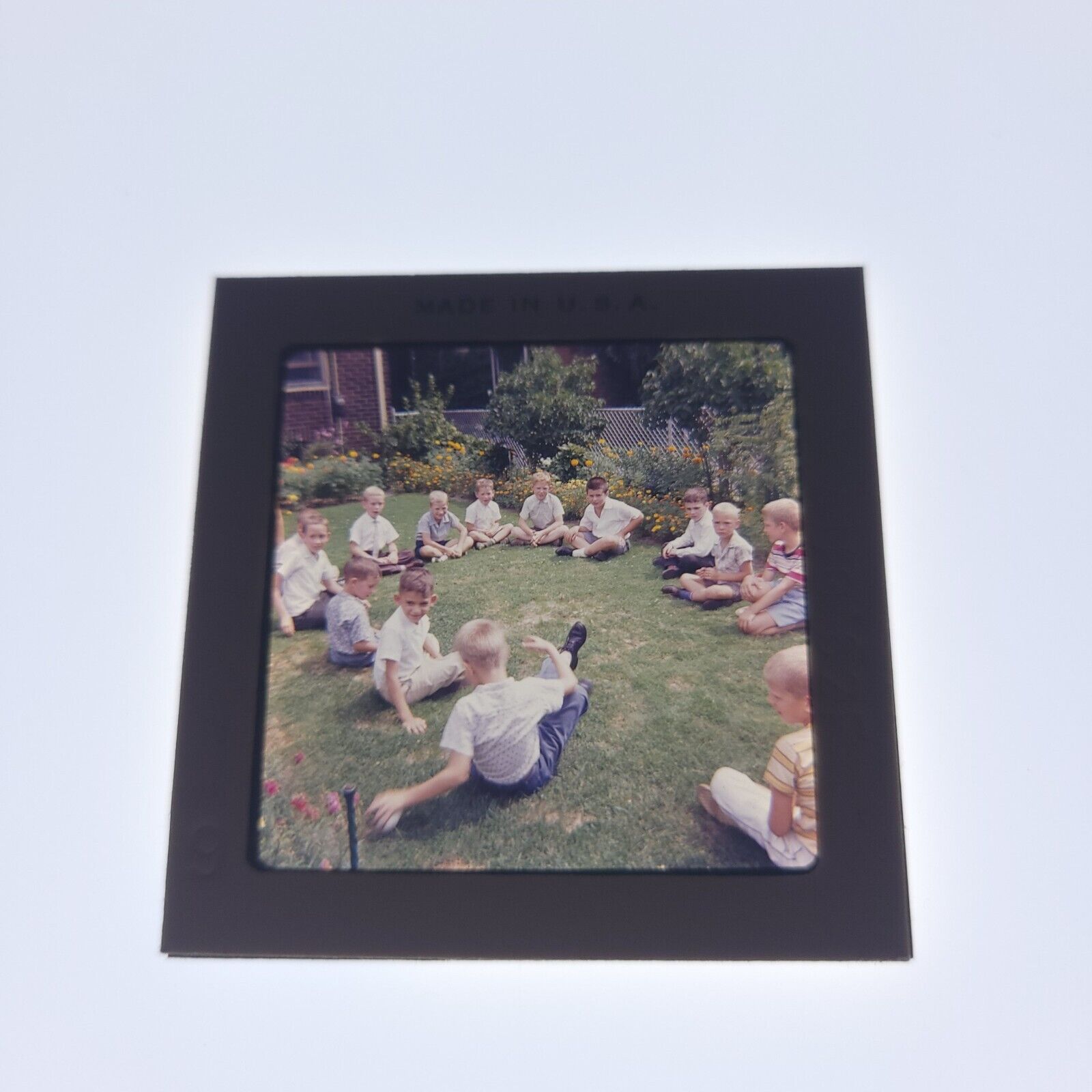 1962 Boy Birthday Party Kids Playing Games Outside Super 127 Slide
