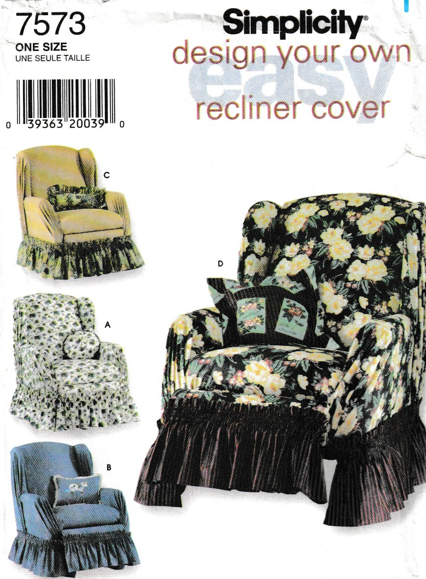 Simplicity Pattern 7573, Design Your Own Recliner Cover, FF