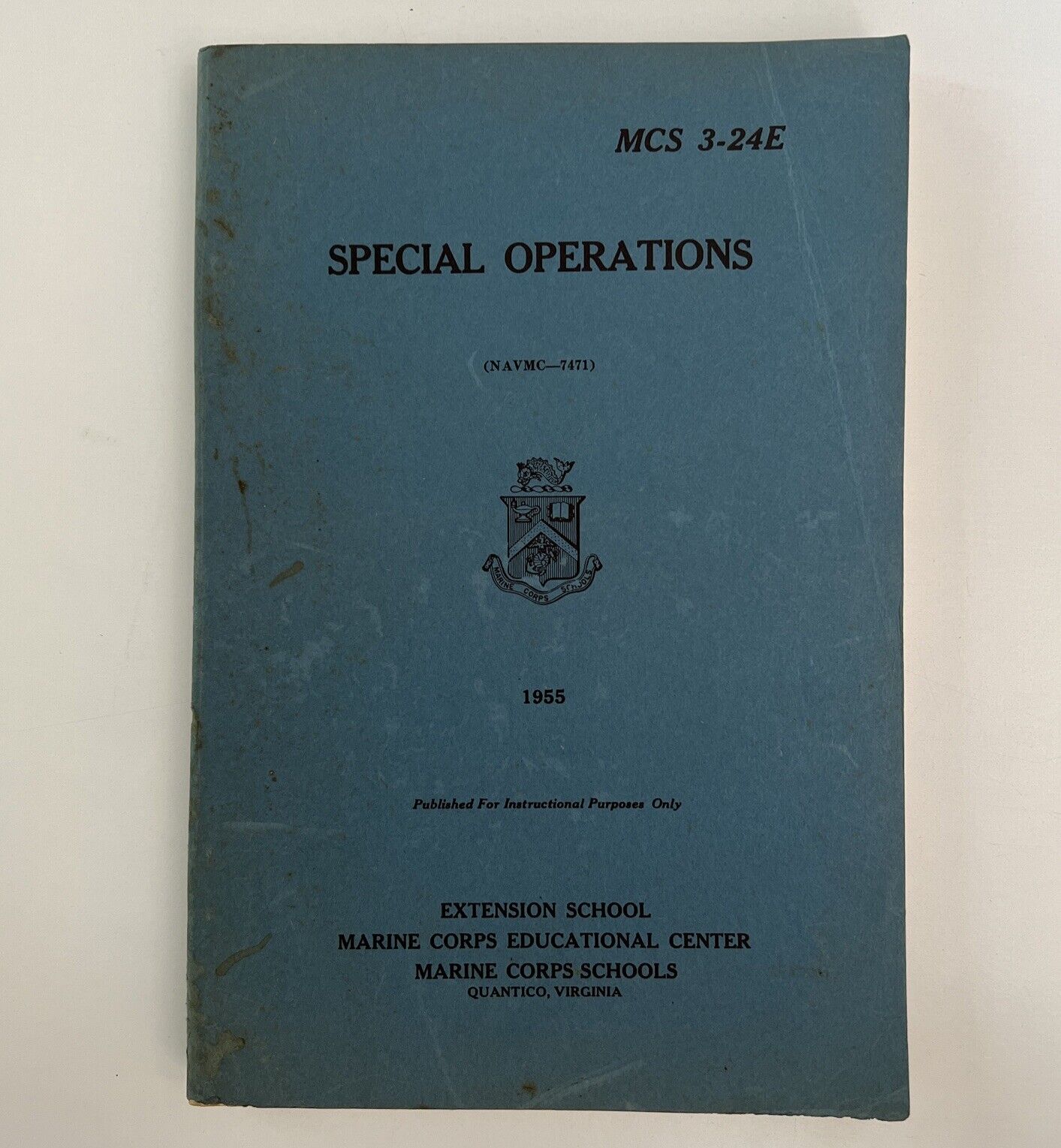 VTG SPECIAL OPERATIONS 1955 Instruction Manual Marine Corp Ed Center School  VA