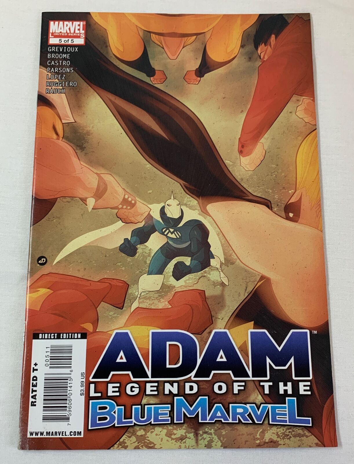 2009 Marvel ADAM LEGEND OF THE BLUE MARVEL #5 ~ water damage along bottom