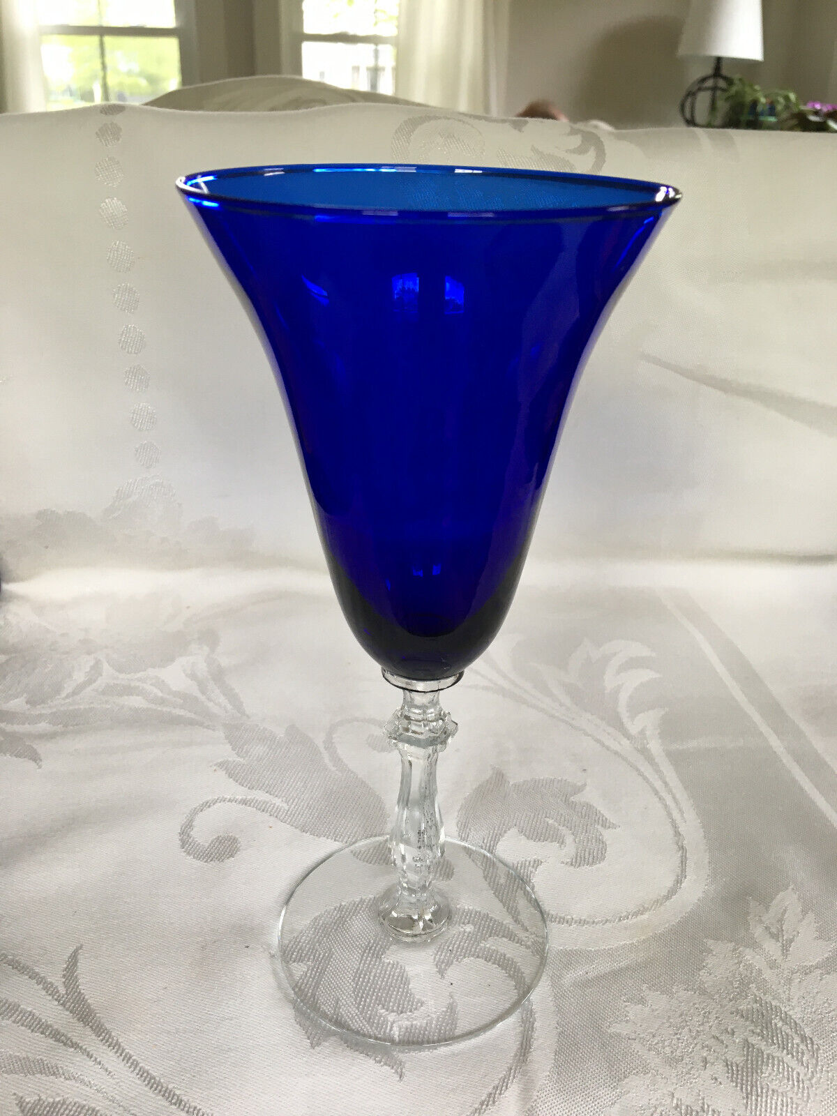 Morgantown MONROE Cobalt Ritz Blue Water Goblet Large Wine Glasse 8-1/4\