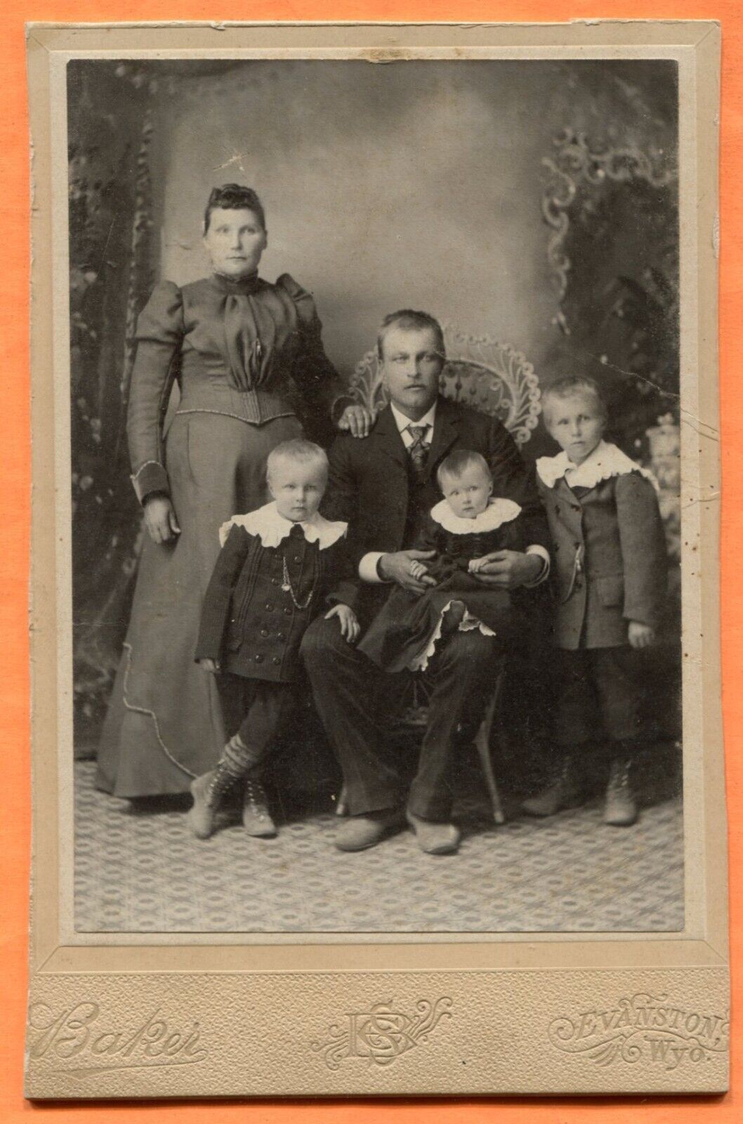Evanston WY Portrait of a Family by Baker, circa 1900s