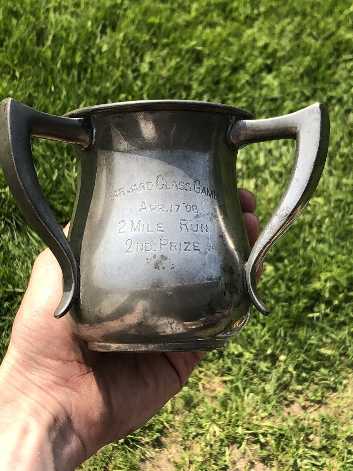HARVARD UNIVERSITY Class Games 1908 Trophy Lovering Cup Pewter