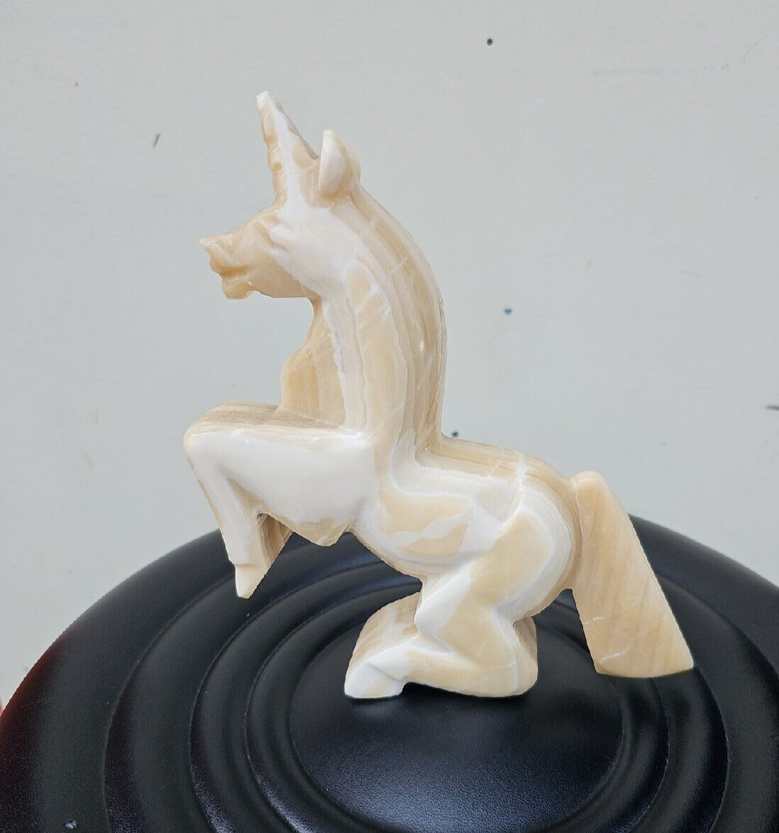 Vintage Stone Carved Unicorn Paperweight figurine 