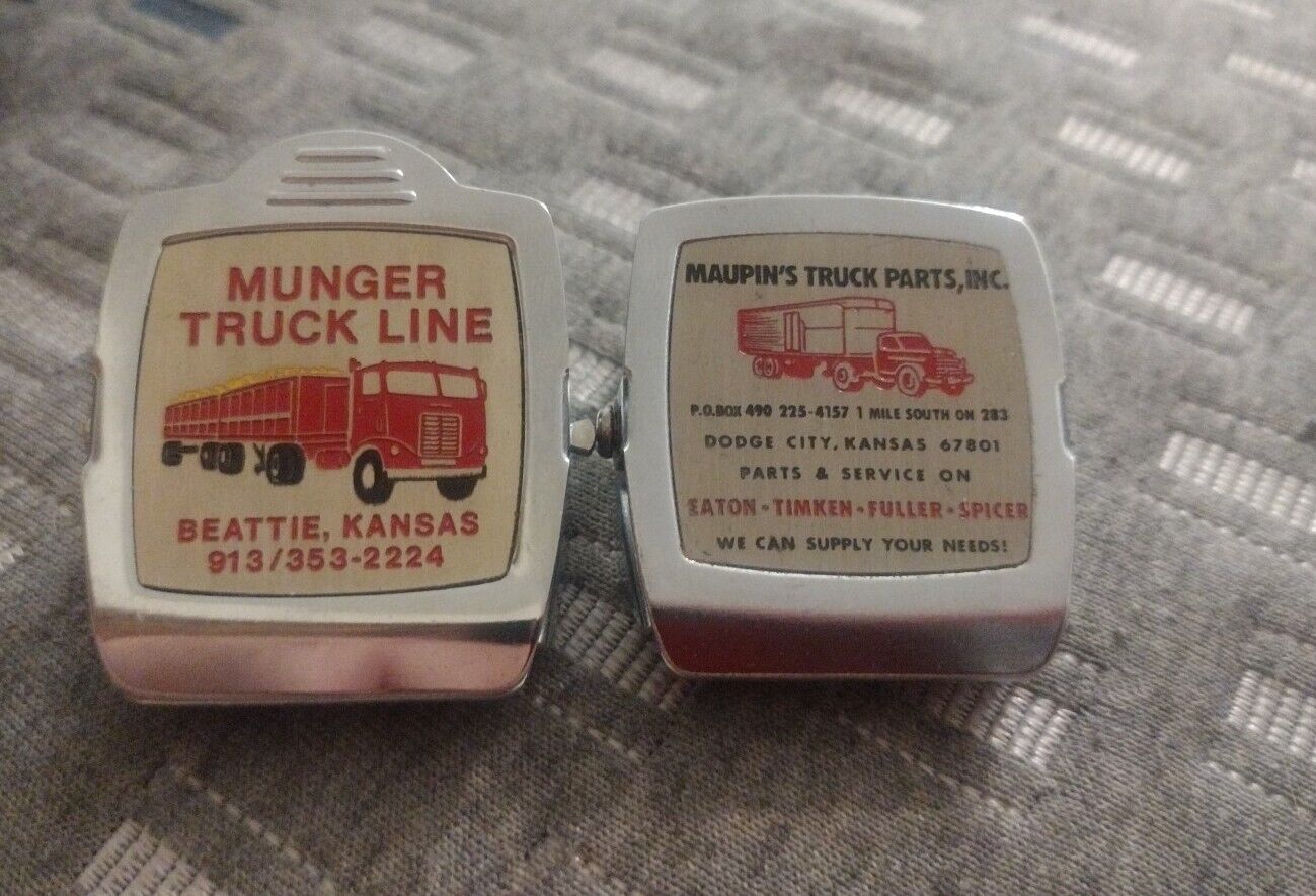 Vintage Munger Truck Line Maupins Parts Kansas Magnetic Metal Clip Paper Clip