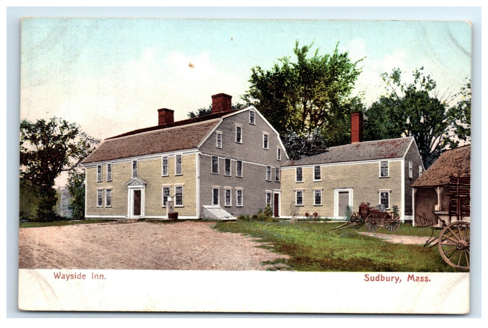 Postcard Wayside Inn, Sudbury, Mass MA c1901-1907 F16