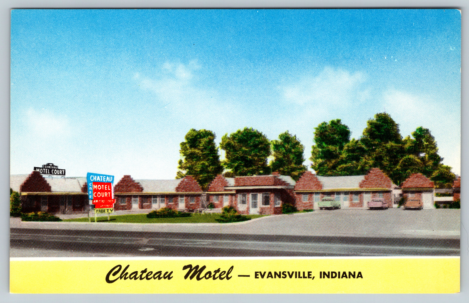 c1960s Chateau Motel Cafe Evansville Indiana Vintage Postcard