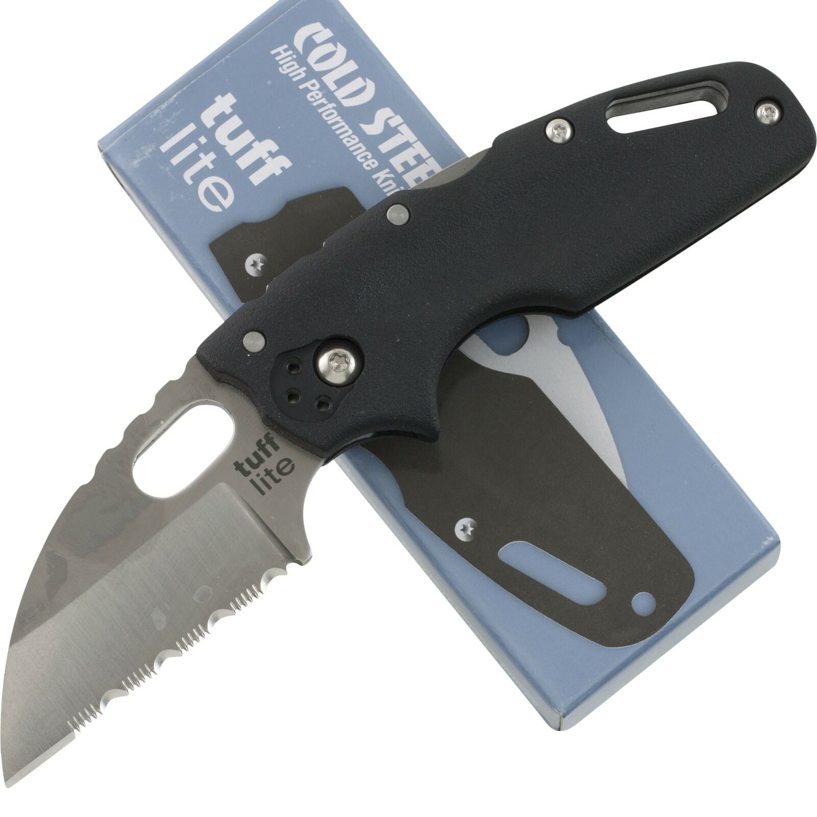 Cold Steel Tuff Lite Black Lockback Pocket Knife CS20LTS Serrated Folding Blade