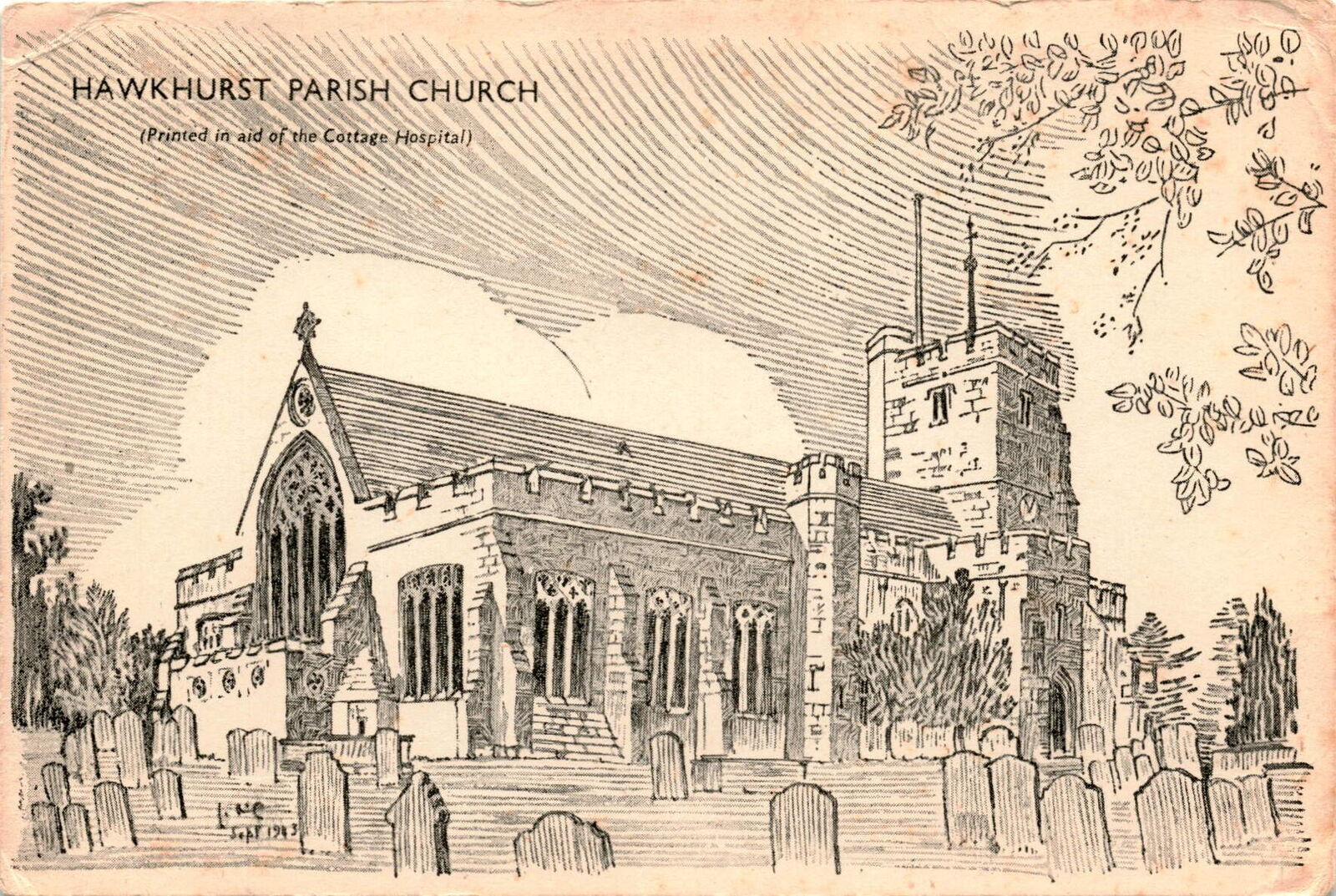 Hawkhurst Parish Church, Cottage Hospital, Kent, England Postcard