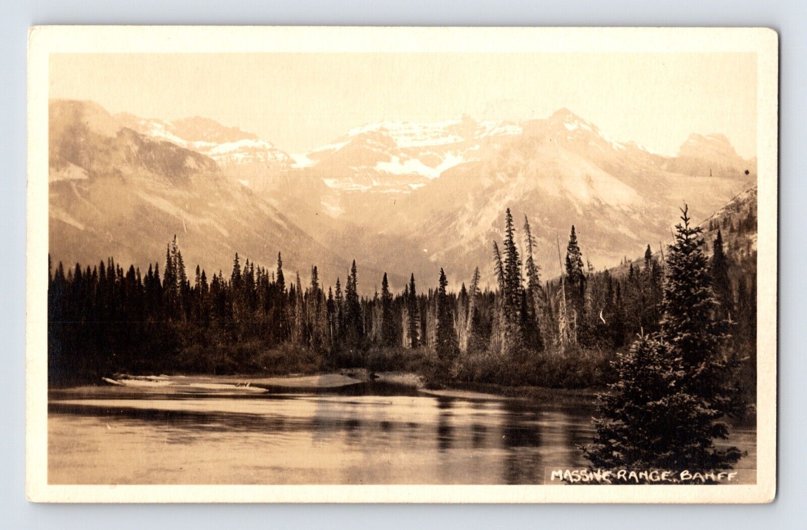 Postcard RPPC Banff Canada Massive Range Landscape 1930s Unposted AZO