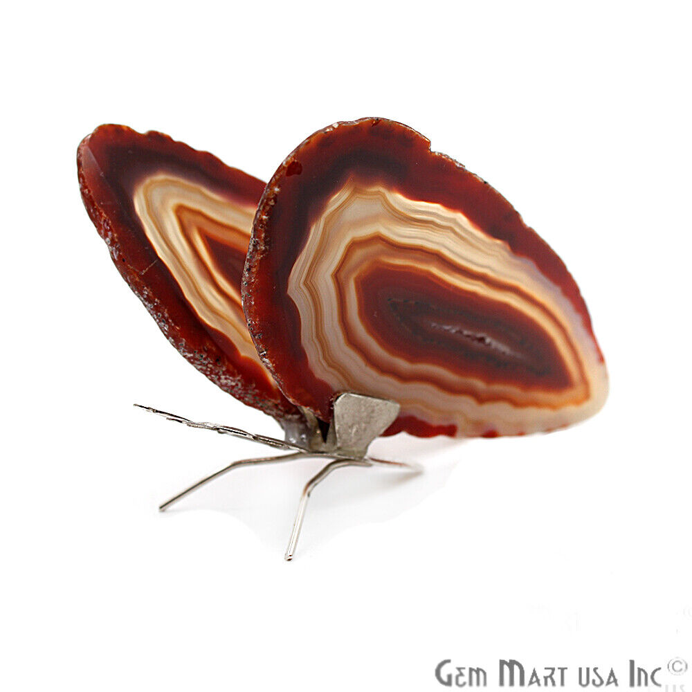 Agate Slice Butterfly Home Decor Boho Gemstone Butterfly Wings crystal Geode