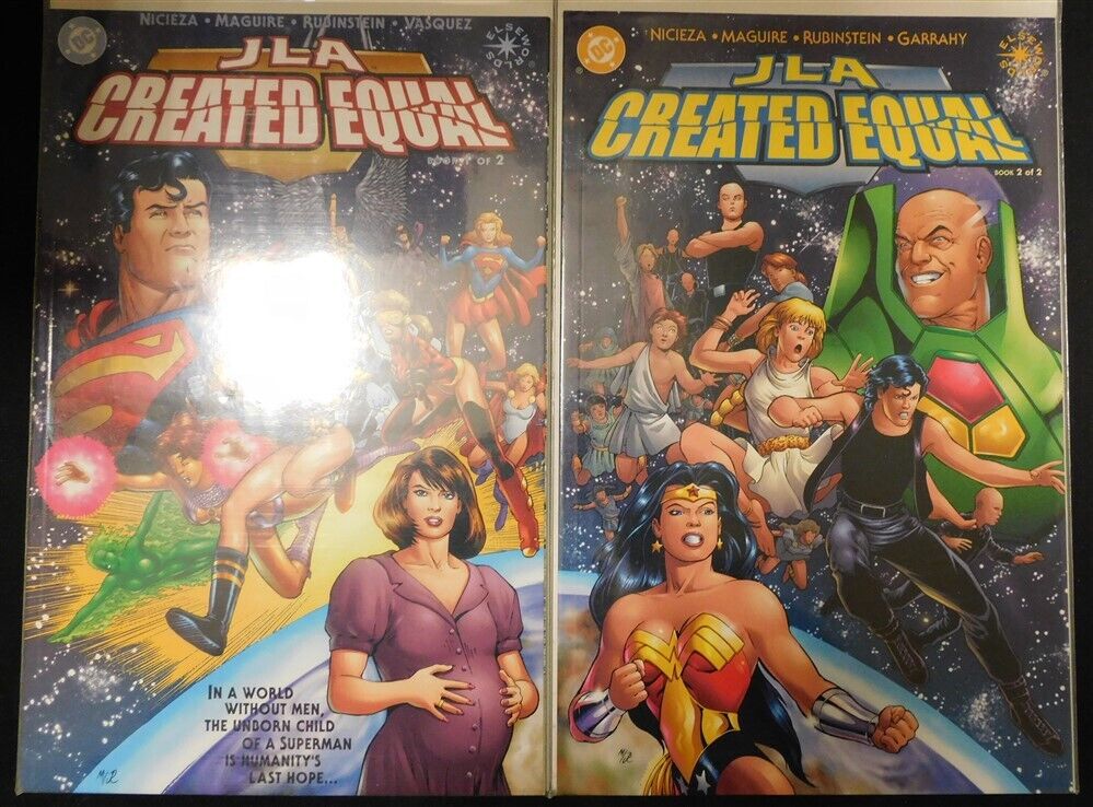 JLA CREATED EQUAL 1-2 DC COMIC SET COMPLETE ELSEWORLDS NICIEZA MAGUIRE 2000 NM