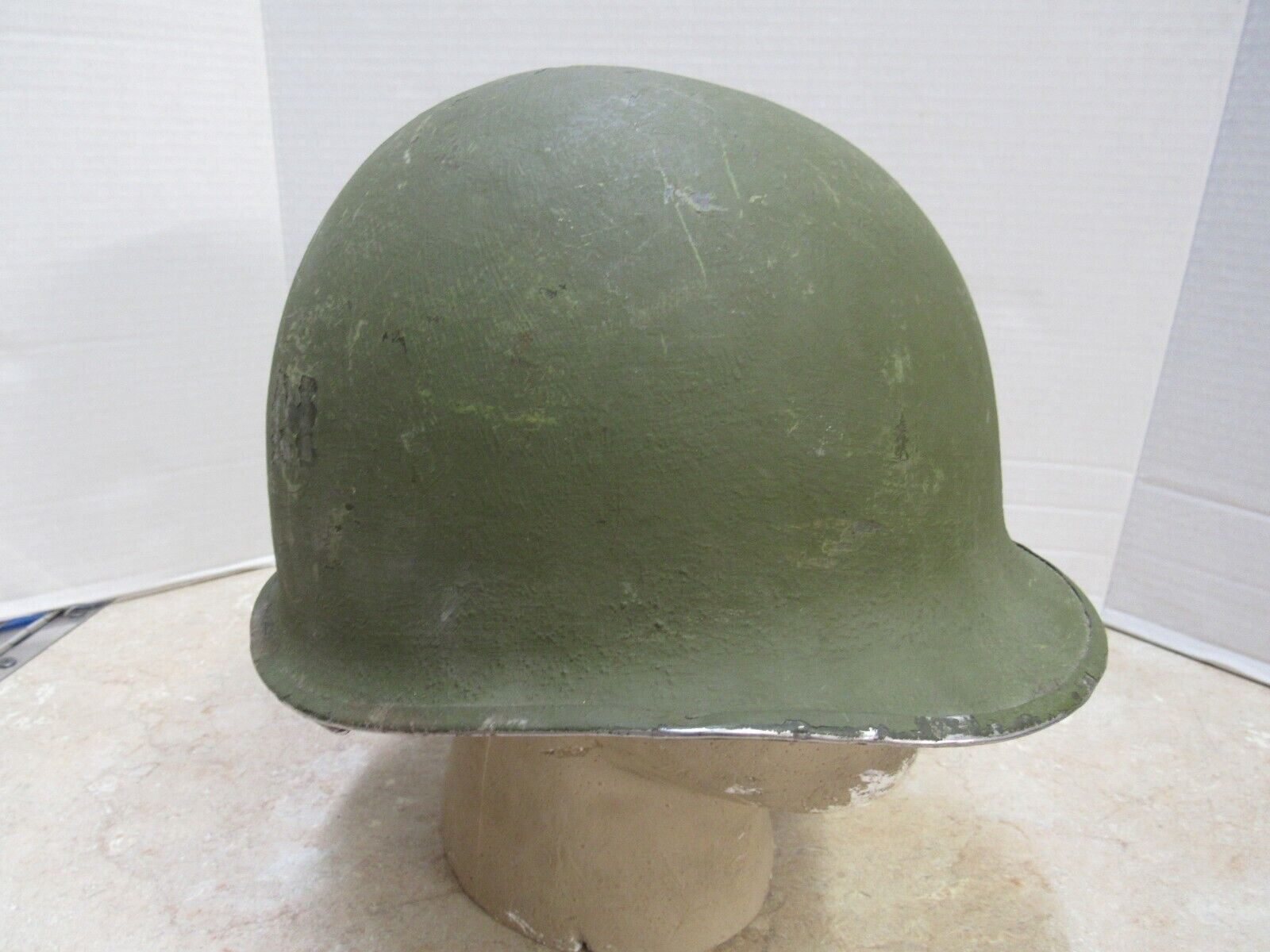 US WW2 Early Fixed Bale M1 Steel Pot Helmet Front Seam Original LOT # 277 C