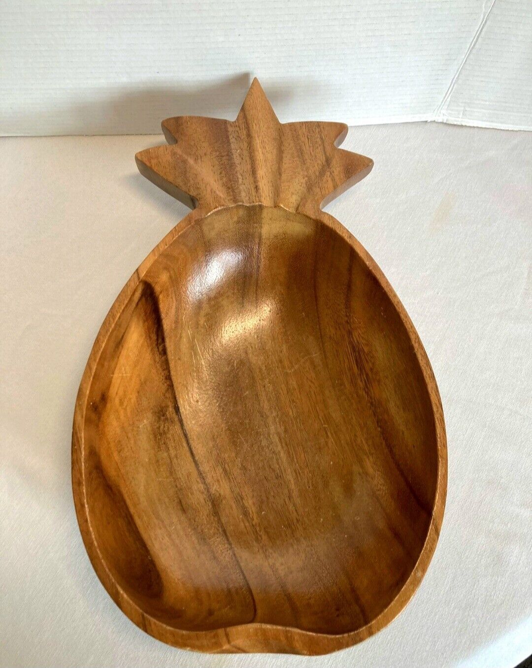 Big Wood Pineapple Bowl Hawaiian Home Decor Vintage Wooden Dish