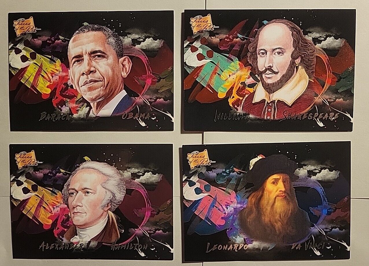 2021 Pieces Of The Past Lot of 4: Obama, Shakespeare, Hamilton, Da Vinci