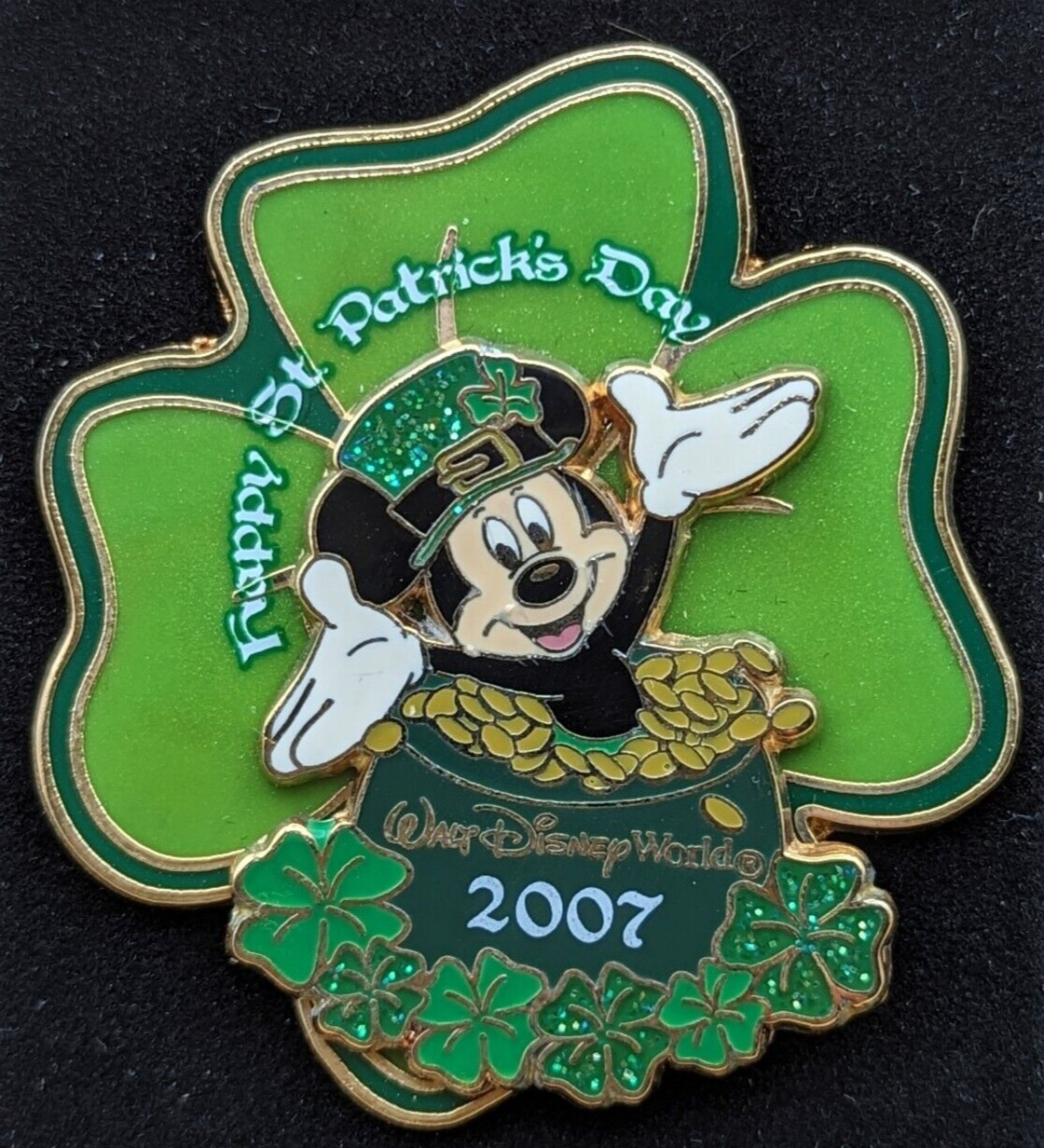 Disney St. Patrick's Day Pin 2007 Mickey Clover Glitter PP 52639 LE 2000