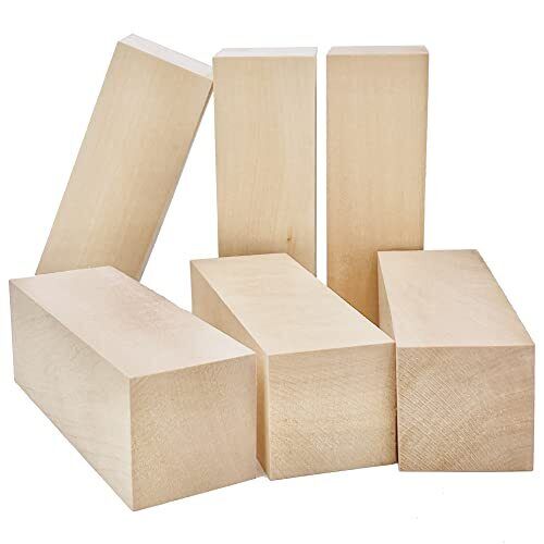6 Pcs Basswood Carving Blocks 6x2x2 Inch Basswood for Wood 6Pcs 2”x2”x6”