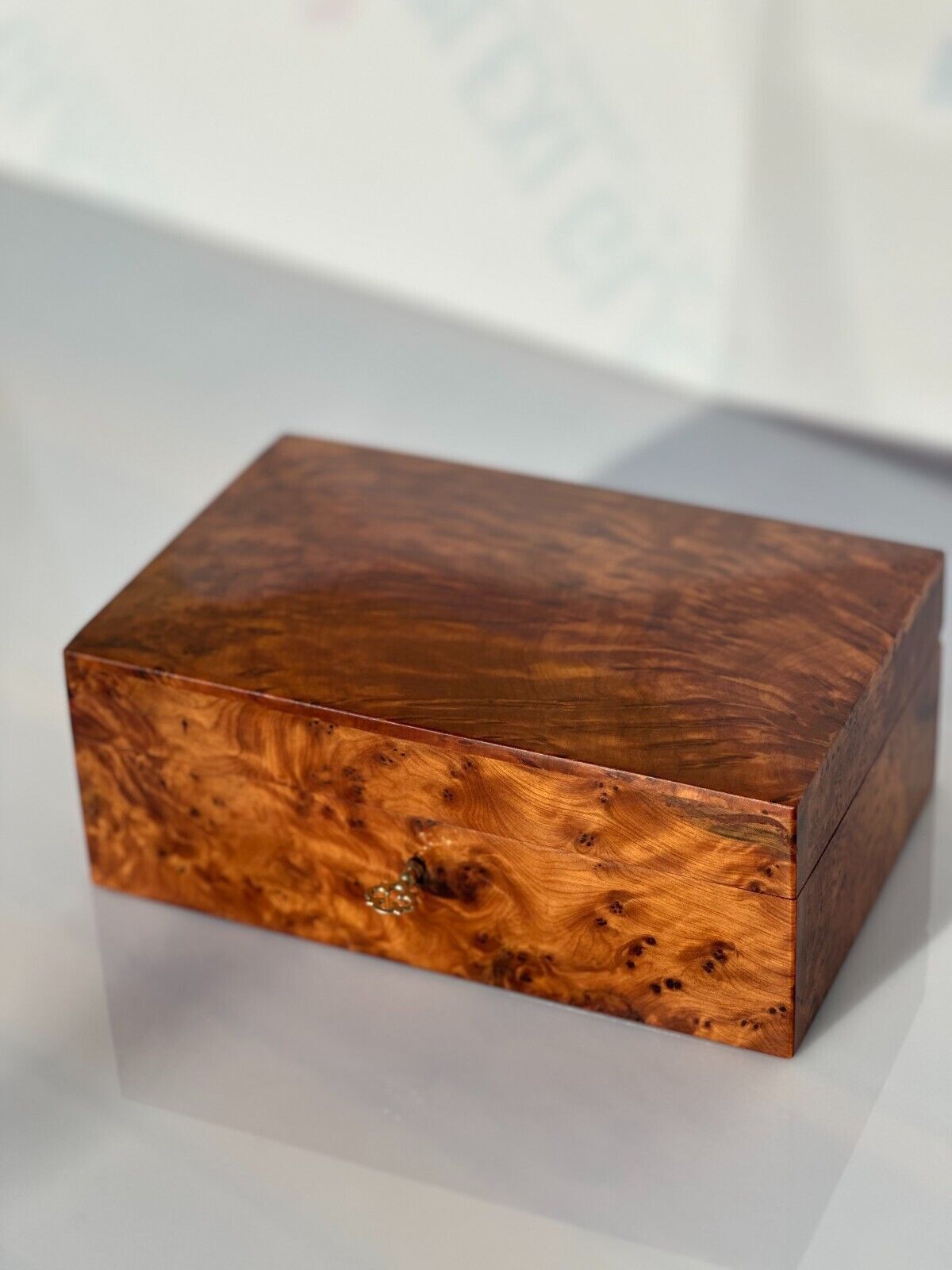 wooden jewelry box, thuya wood handmade morocco large box with tray inside box